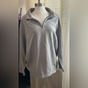 Croft & Barrow Gray Fleece Quarter Zip Sweatshirt Men's Size L